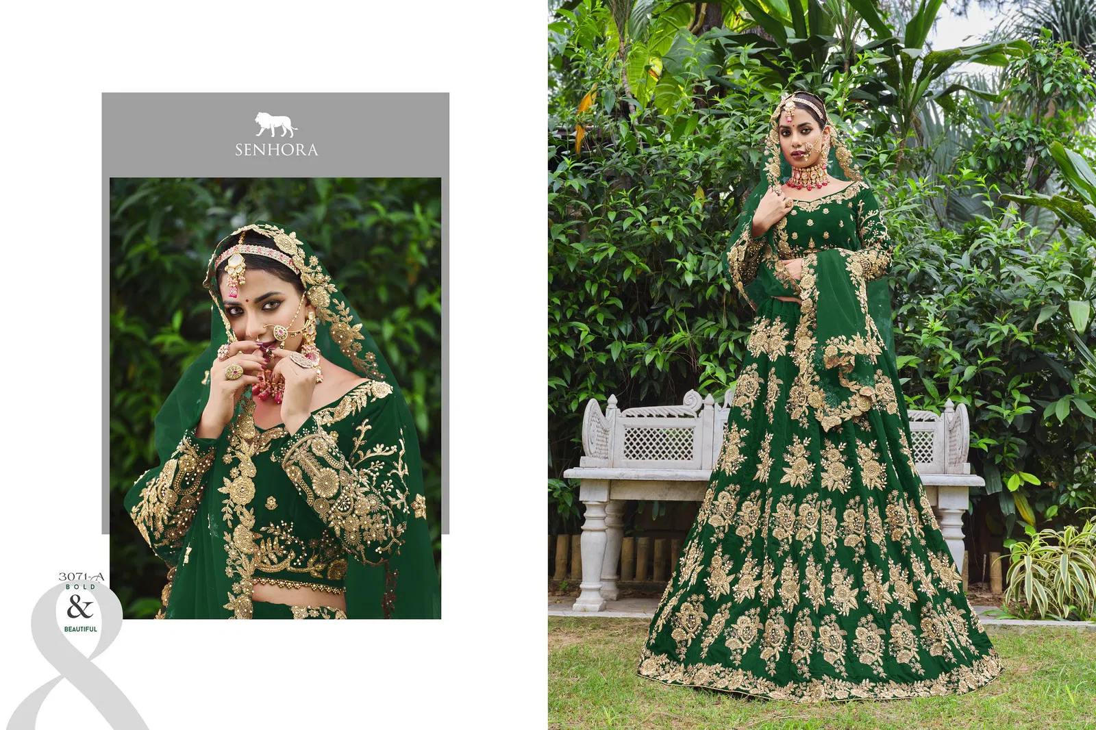 Senhora Latika Nx Designer Velvet Bridal Lehega Choli Collection